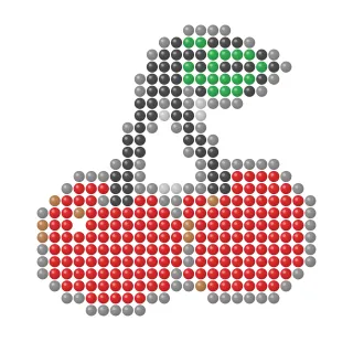 Pair of red cherries fuse bead pattern