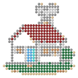 Red cottage house fuse bead pattern