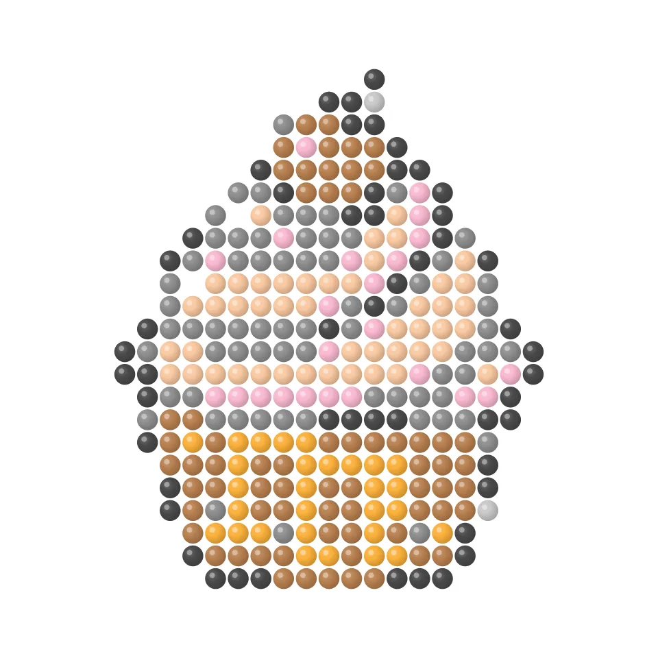 Pink cupcake fuse bead pattern