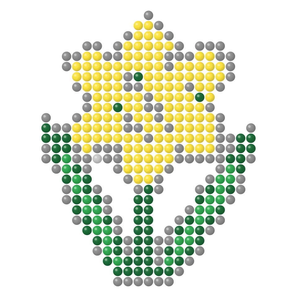 Yellow daffodil fuse bead pattern