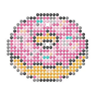 Pink frosted donut with sprinkles fuse bead pattern