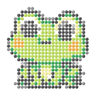 Green frog fuse bead pattern