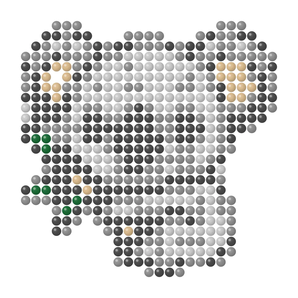Grey koala fuse bead pattern