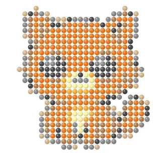 Orange tabby cat fuse bead pattern