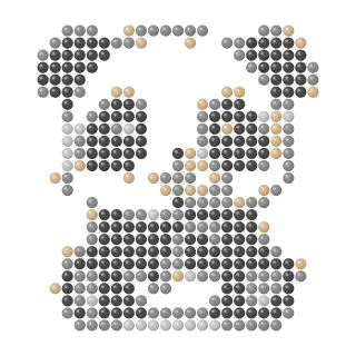 Panda fuse bead pattern in black and white