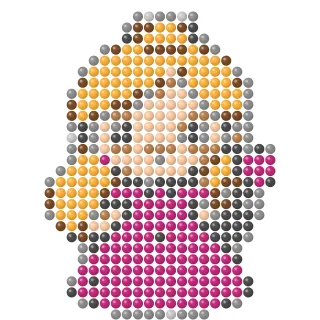 Princess in pink dress fuse bead pattern