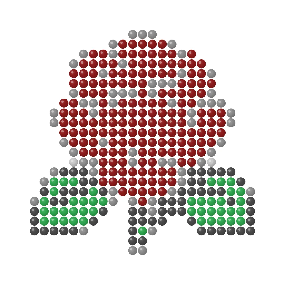 Red rose fuse bead pattern