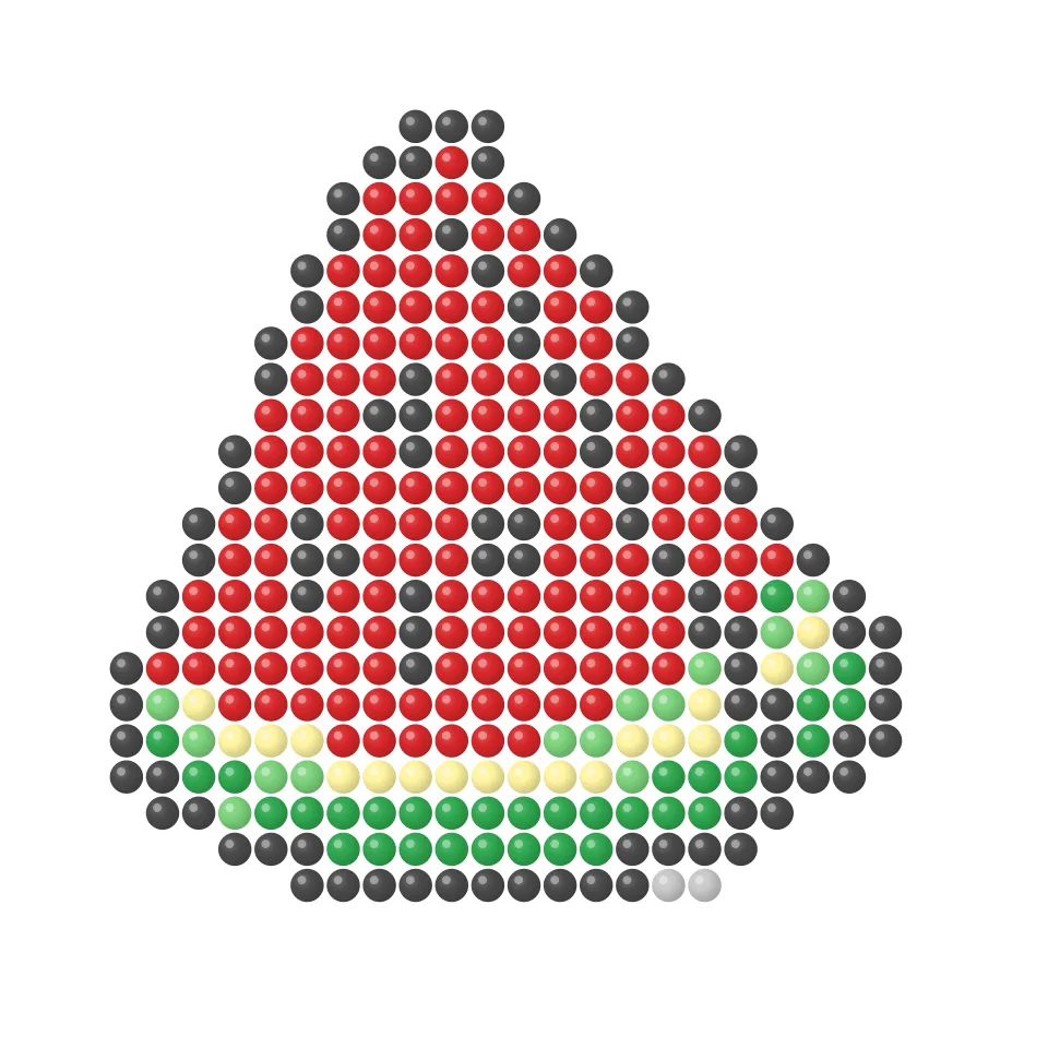 Watermelon slice fuse bead pattern